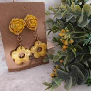 Pendientes Amarillo Floral